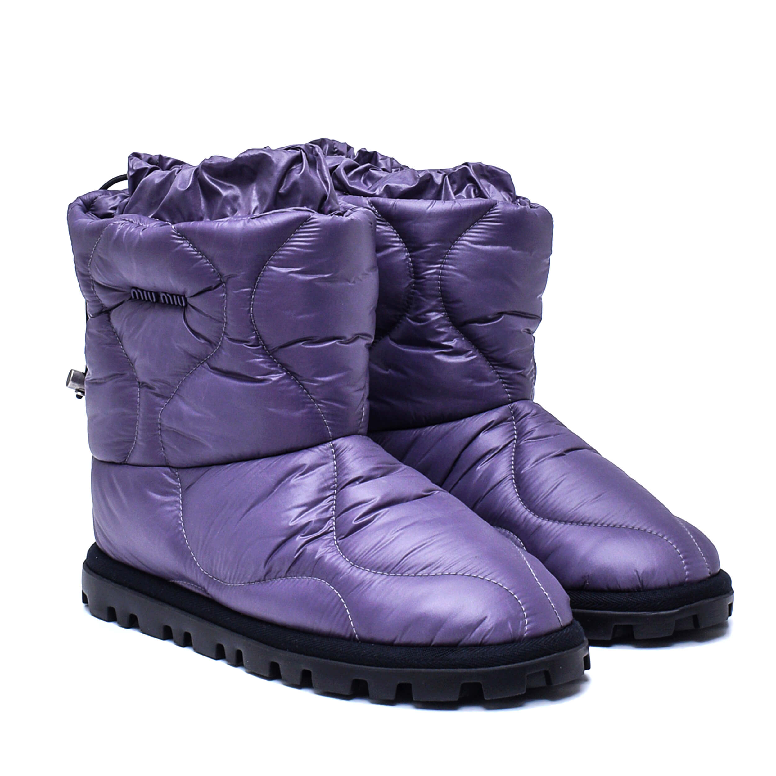 Miu Miu - Purple Nylon Puffer Padded Snow Boots / 38